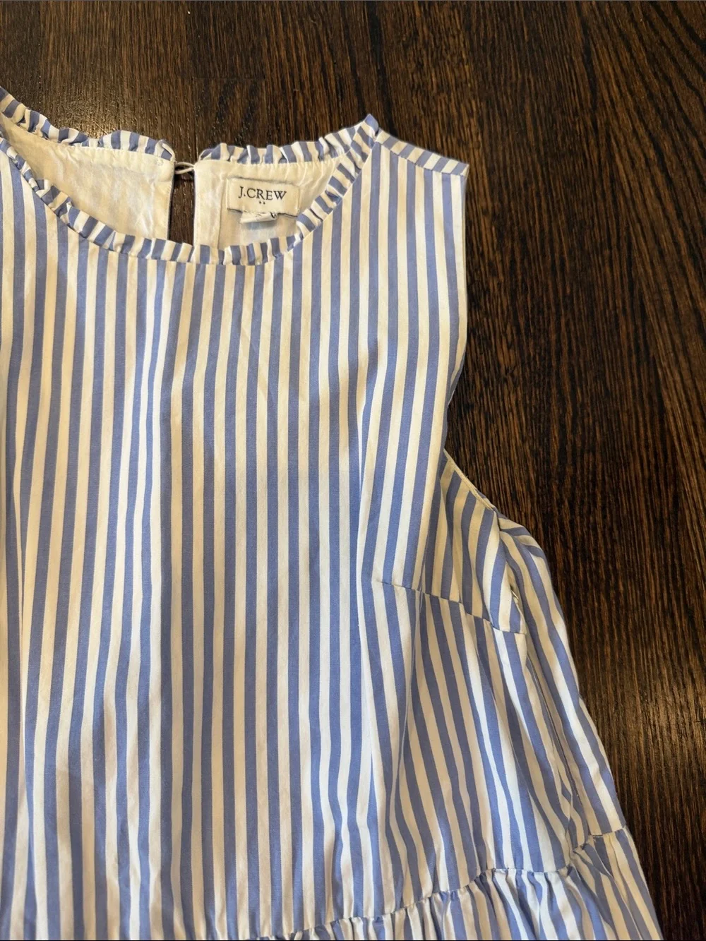 J. Crew Cotton Blue Striped Dress